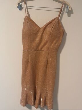 NWT Midnight Doll Sparkle Dress in Rose Gold